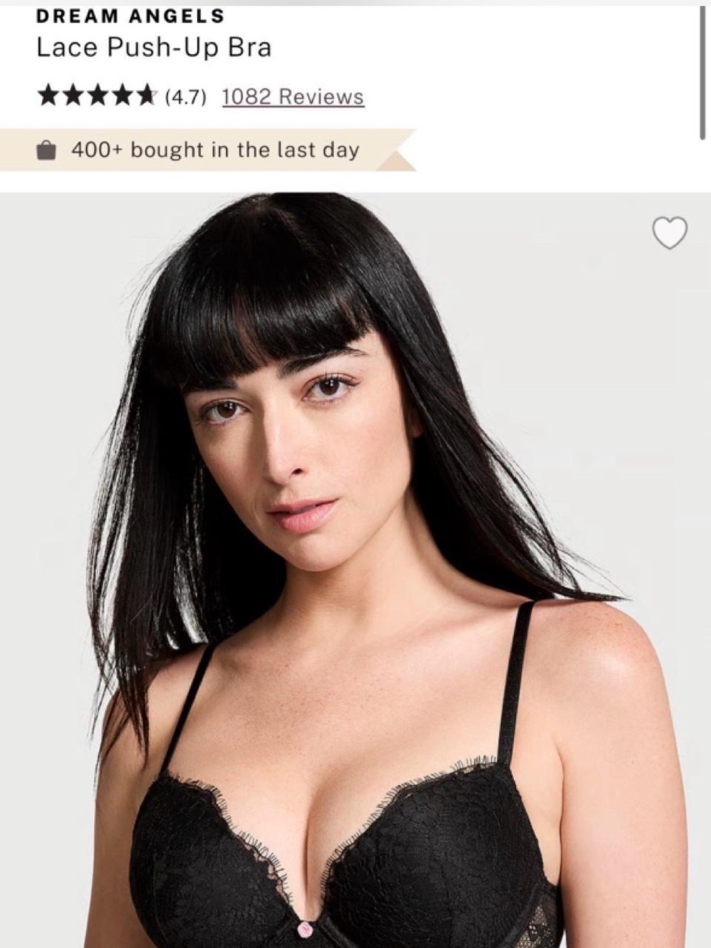 Victoria's Secret Dream Angels Lace Push-Up Bra - Black